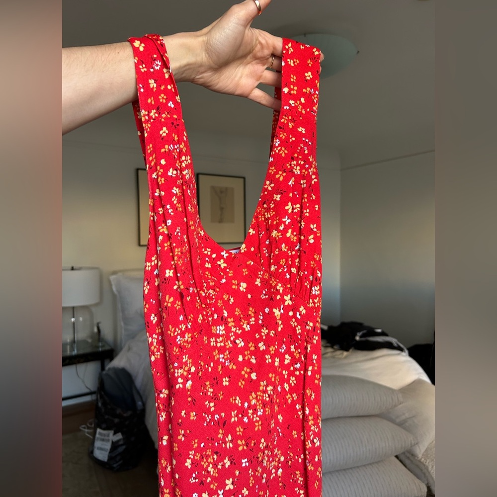 Reformation Red Floral Dress